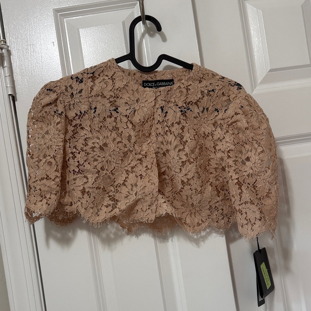 Dolce & Gabbana Women's Floral Lace Blouse - Tan